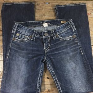 Silver Jeans, low rise, 27” waist, bootcut